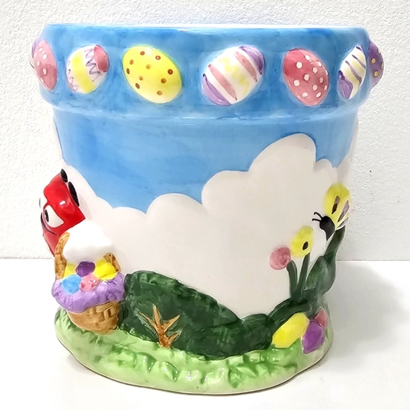 Vintage MARS M&Ms Easter Egg Hunt Collectible Ceramic Pot - Picture 6 of 15